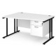 Maestro Cantilever Leg Wave Desk with Two Drawer Pedestal